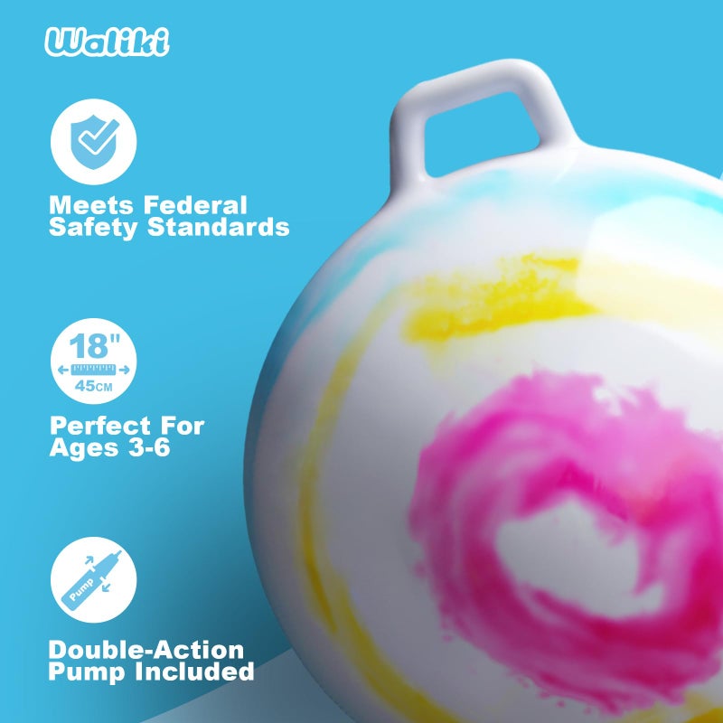 WALIKI Hopper Ball Toy for Boys & Girls Ages 3 4 5 6 Years Old | Tie-Dye Jumping Ball | 18" Hippity Hop Ball | Fun Birthday Gift - Image 2